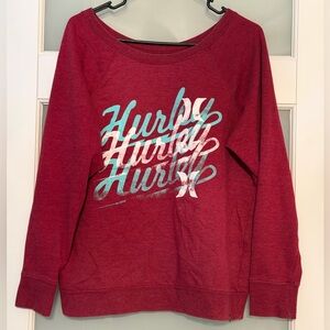 Hurley Women's Burgundy Crew Neck Sweater